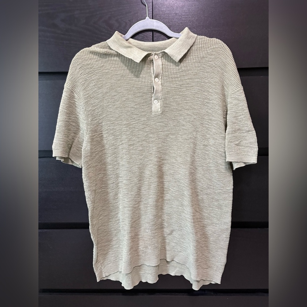 American Eagle Outfitters Light Tan Polo Shirt